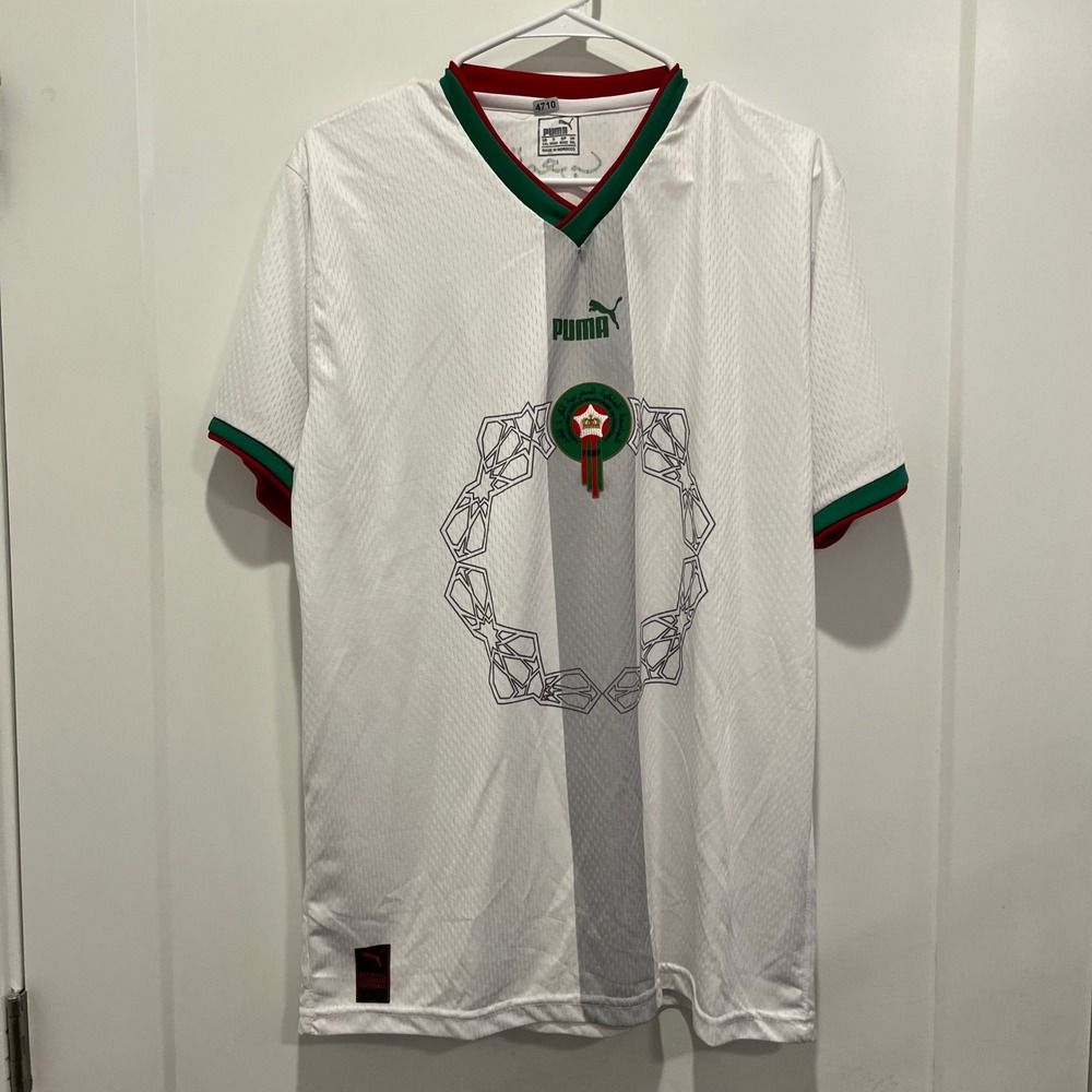 Puma Morocco National Team Soccer Jersey White Red Green XXL Mens Football Shirt